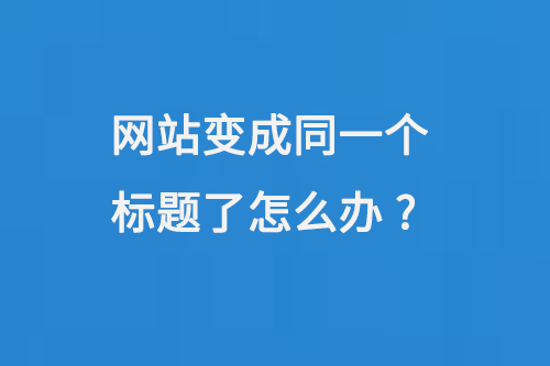網(wǎng)站變成同一個標題了怎么辦
