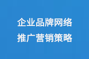 企業(yè)品牌網(wǎng)絡(luò)推廣營(yíng)銷(xiāo)策略